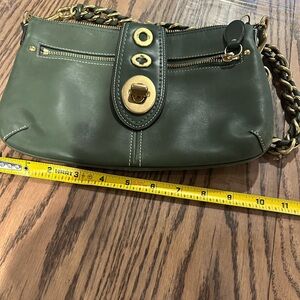 Coach Lily shoulder purse.  Green leather.  Rare!